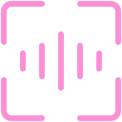 An icon of an audio waveform, representing voice.