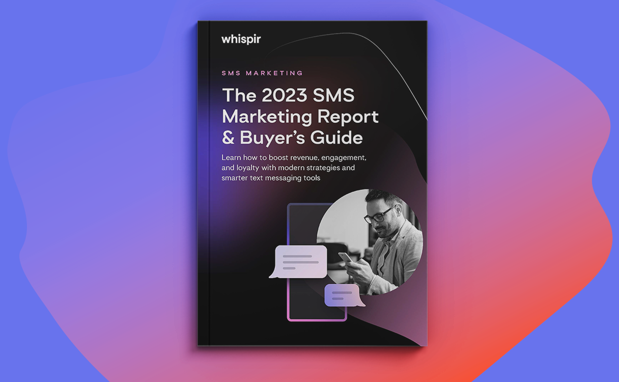 Cover of 2023 Marketing Report and Buyer's Guide featuring a man in glasses looking at his phone.