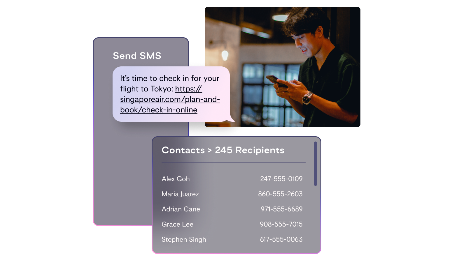 Send messages to contacts