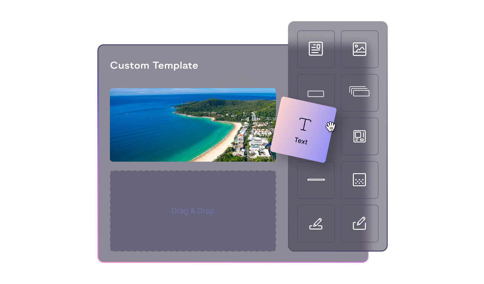 Mockup of custom template widgets