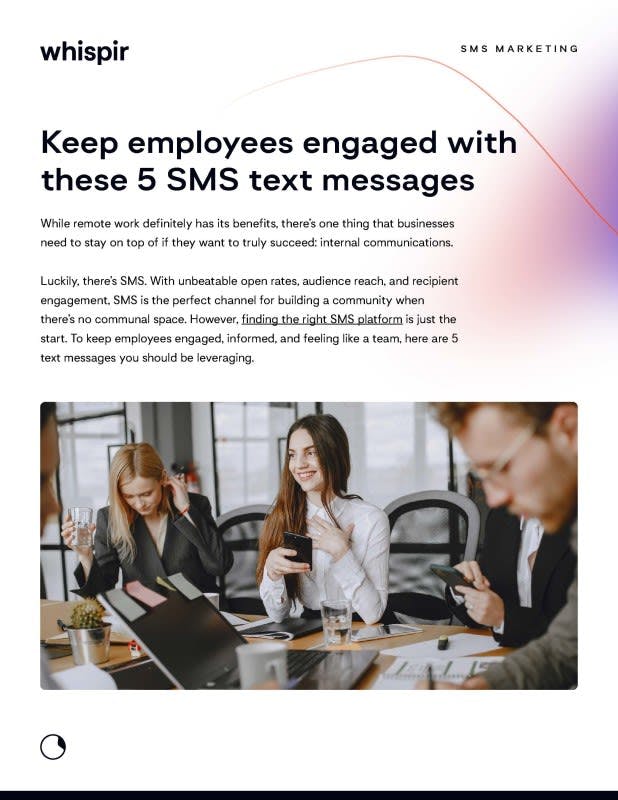 Cover -  keep employees engaged with these 5 SMS text messages