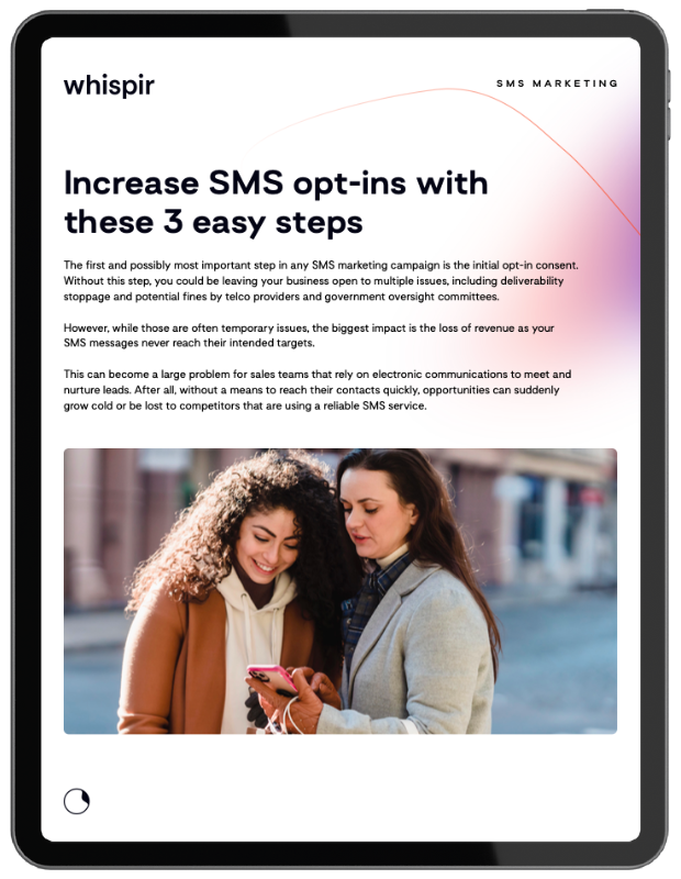Increasing SMS Opt-ins Guide Cover Image
