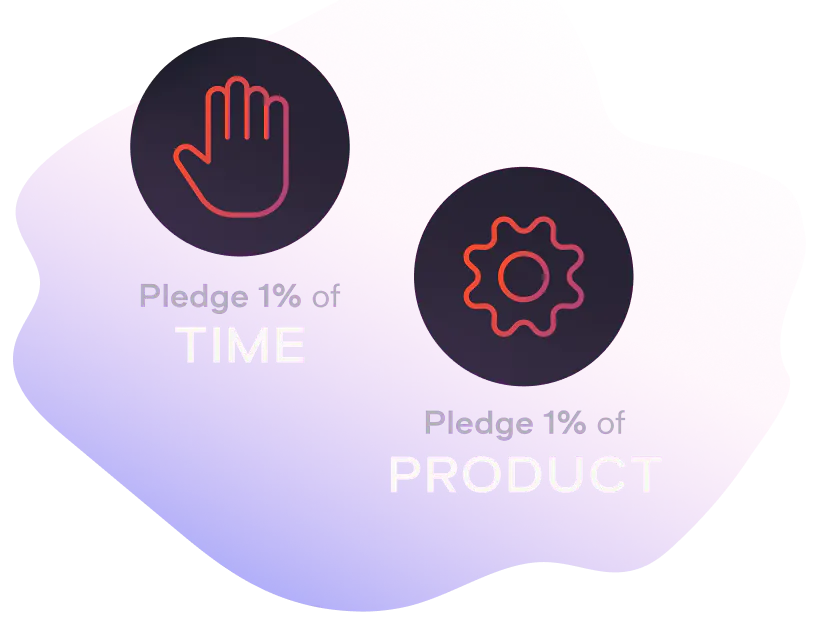 1% Pledge time logo