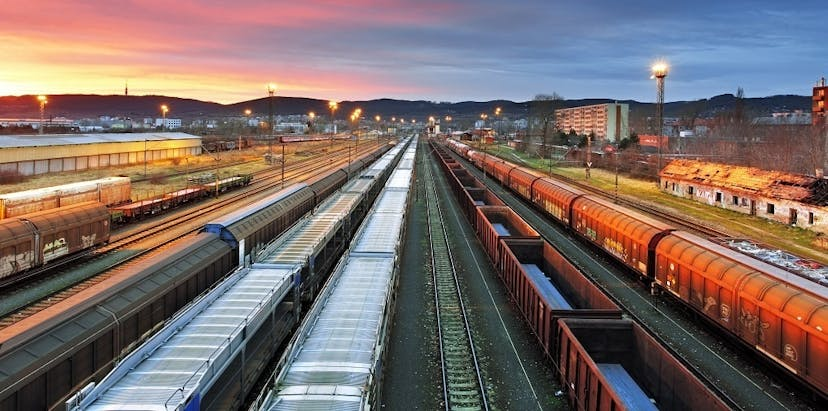 Trains and Sunset