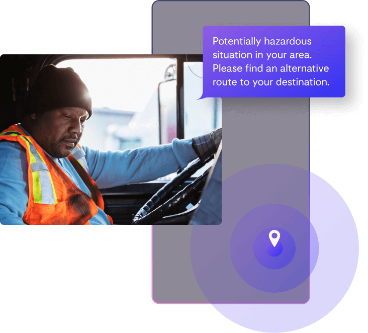 Man in truck steering
