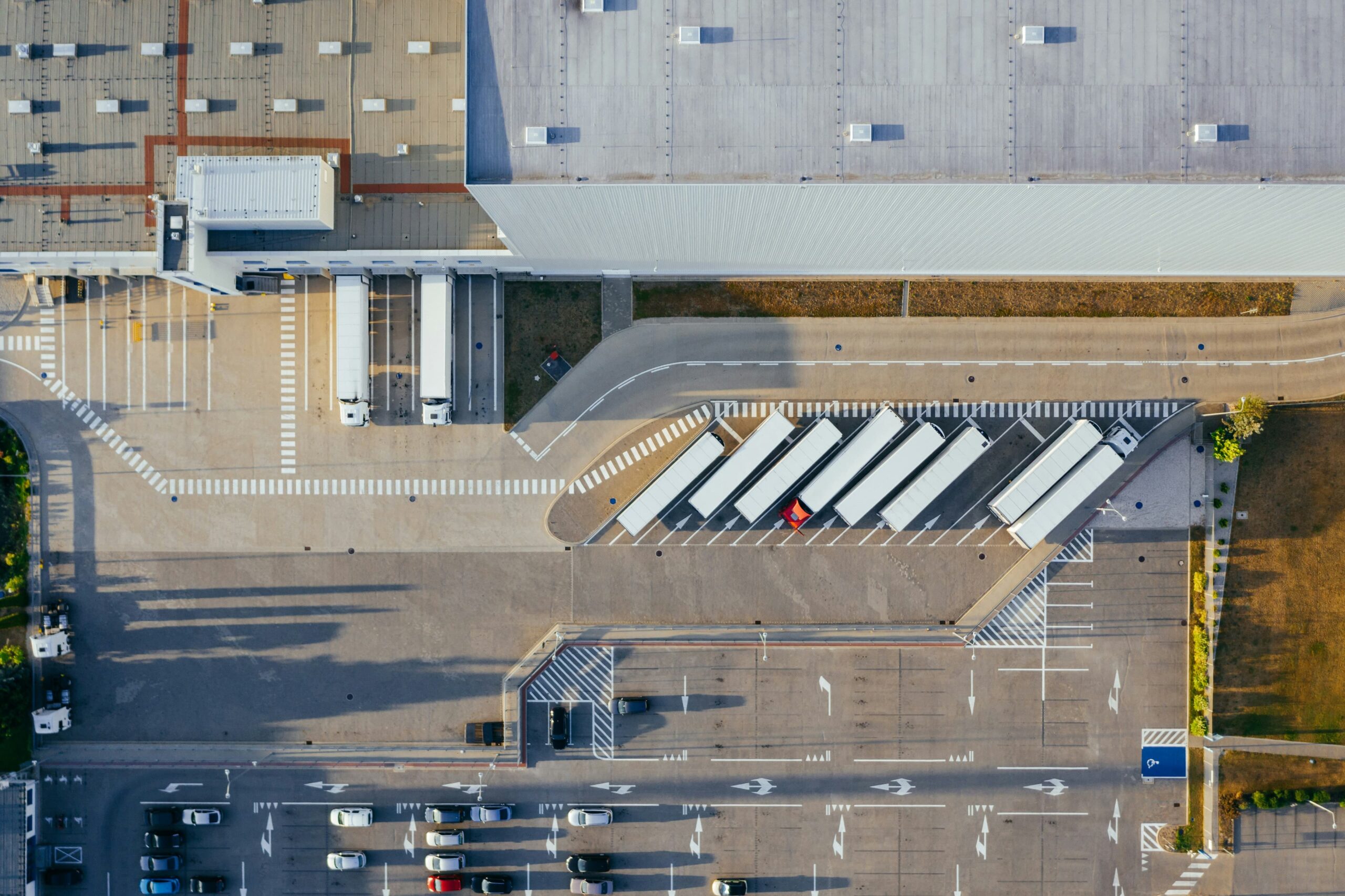 Sky view of a parking